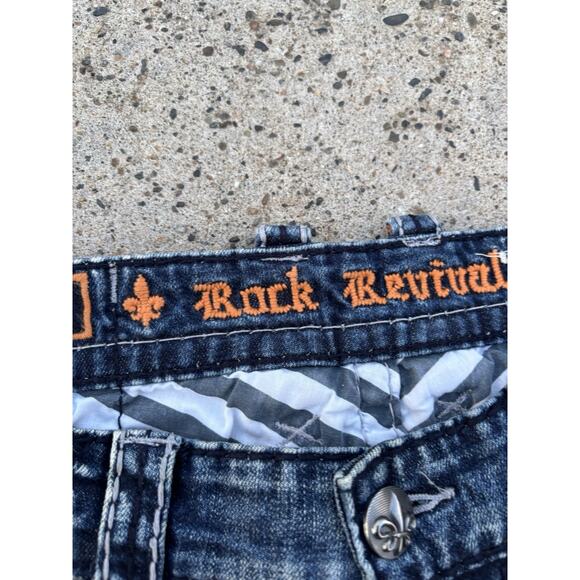 Rock Revival Distressed Blue Straight Jeans - Picture 11 of 16